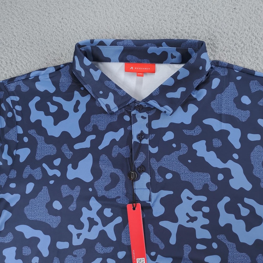 Redvanly Polo Shirt Mens 2XL Midnight Navy PUREpoly Camo Golf R2513-BARRES - Picture 5 of 16